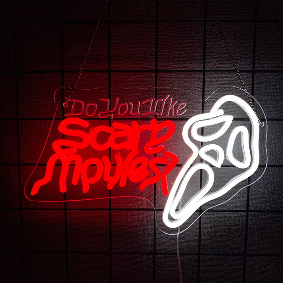 Home Cinema Wall Lights - Do You Like Scary Movies Neon