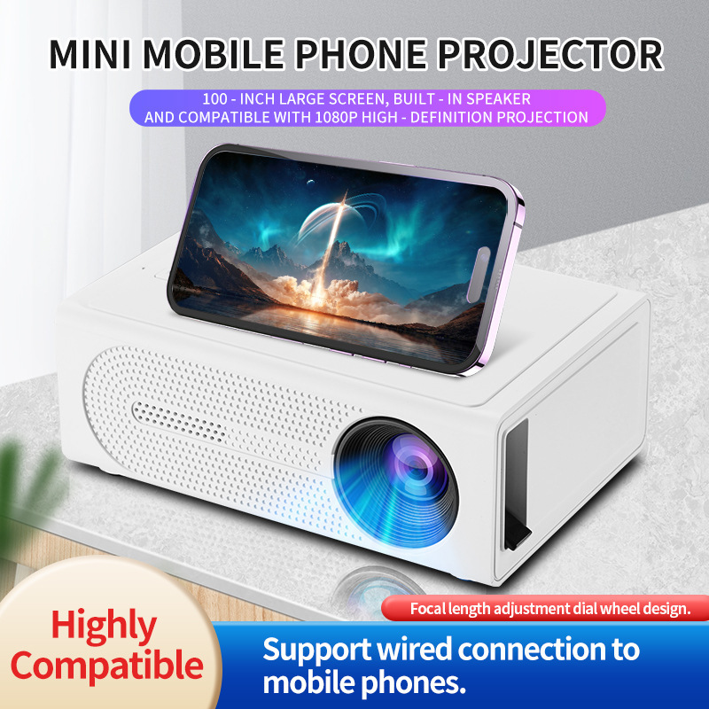 Home Cinema Kids - Mini Projector 1080P Supported Portable LED