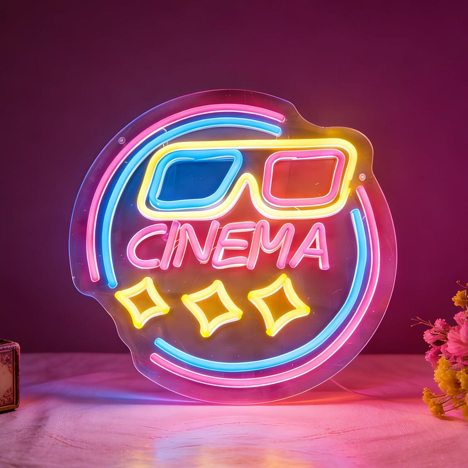 Home Cinema Wall Lights - Cinema Neon Sign USB Dimmable LED
