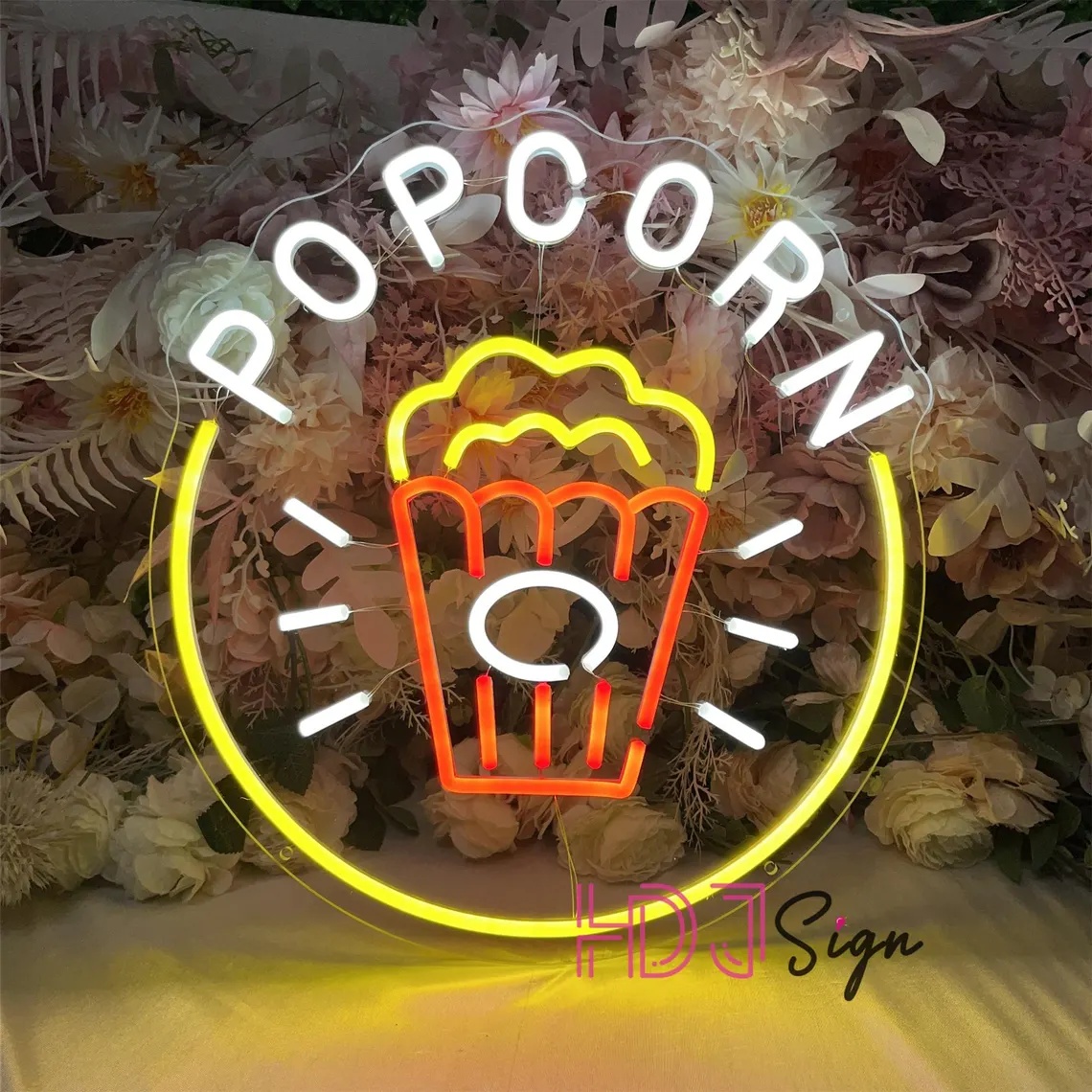 Home Cinema Wall Lights - Popcorn LED Neon Sign,Food Bar Neon