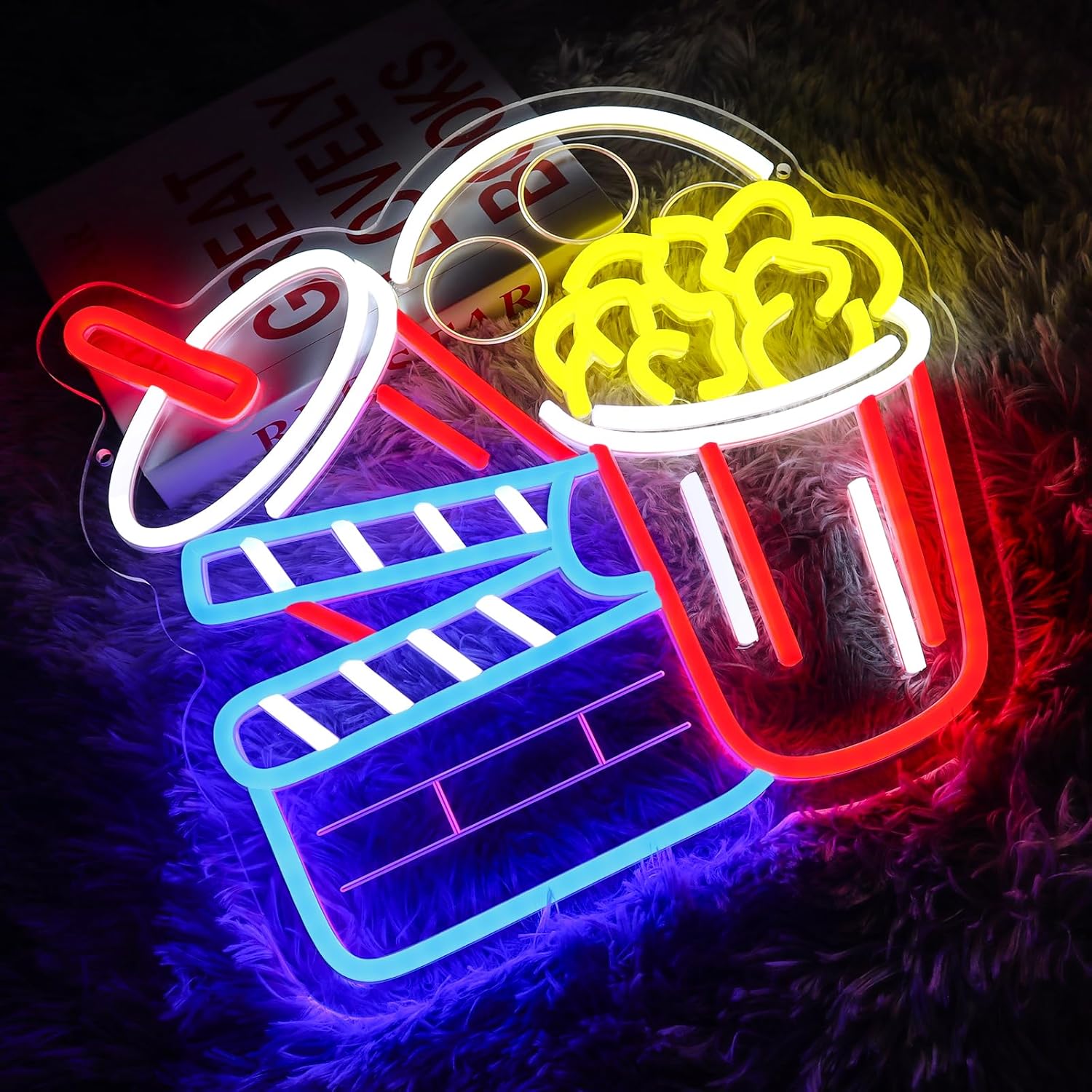 Cinema Neon Sign Art Wall Ligh - Home Cinema Wall Lights 评论和价格