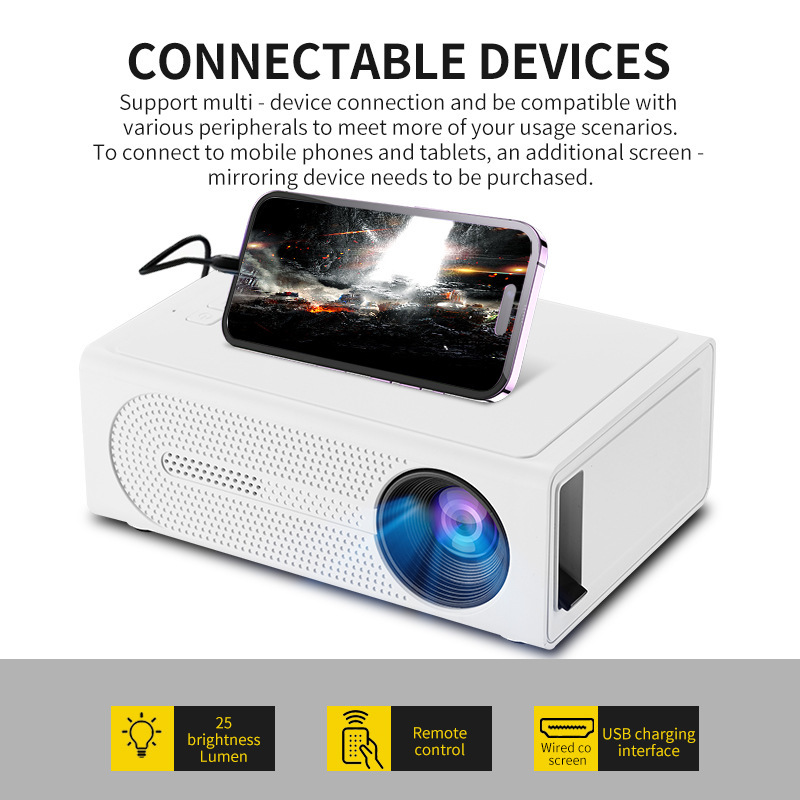 Mini Projector 1080P Supported - Home Cinema Kids 评论和价格