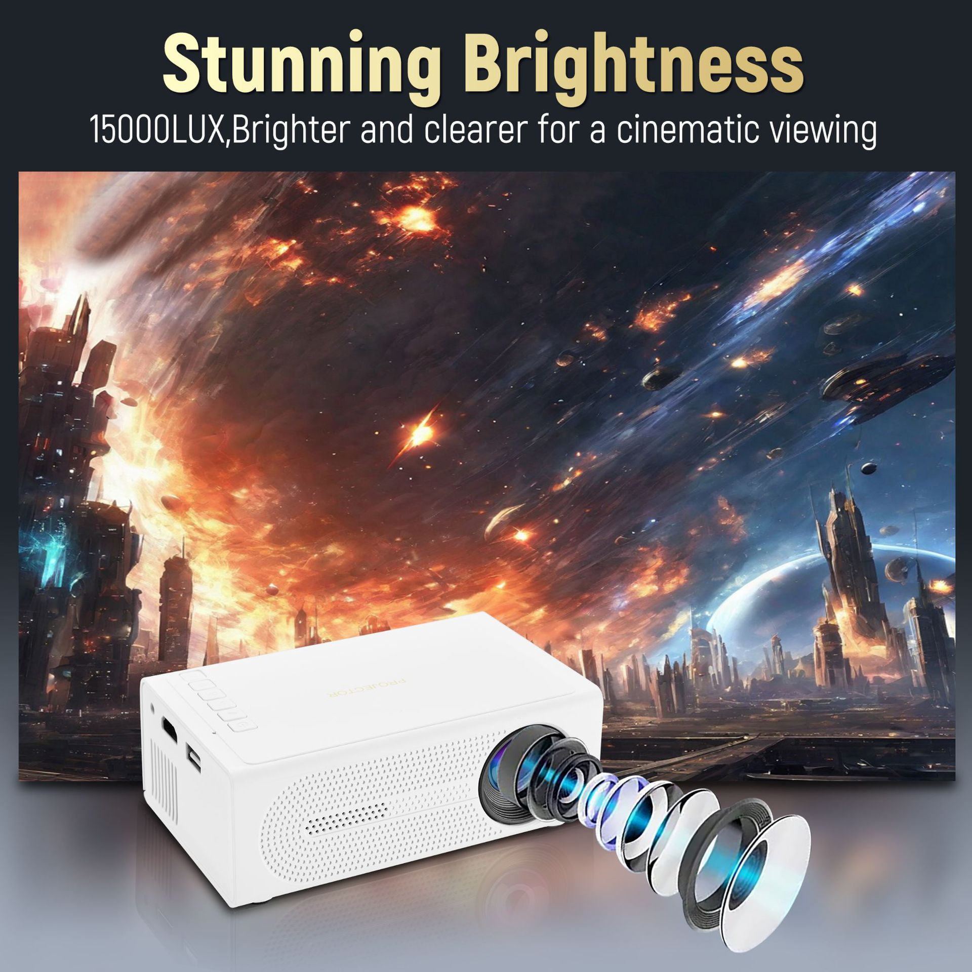 Mini Projector 1080P Supported - Home Cinema Kids 评论和价格