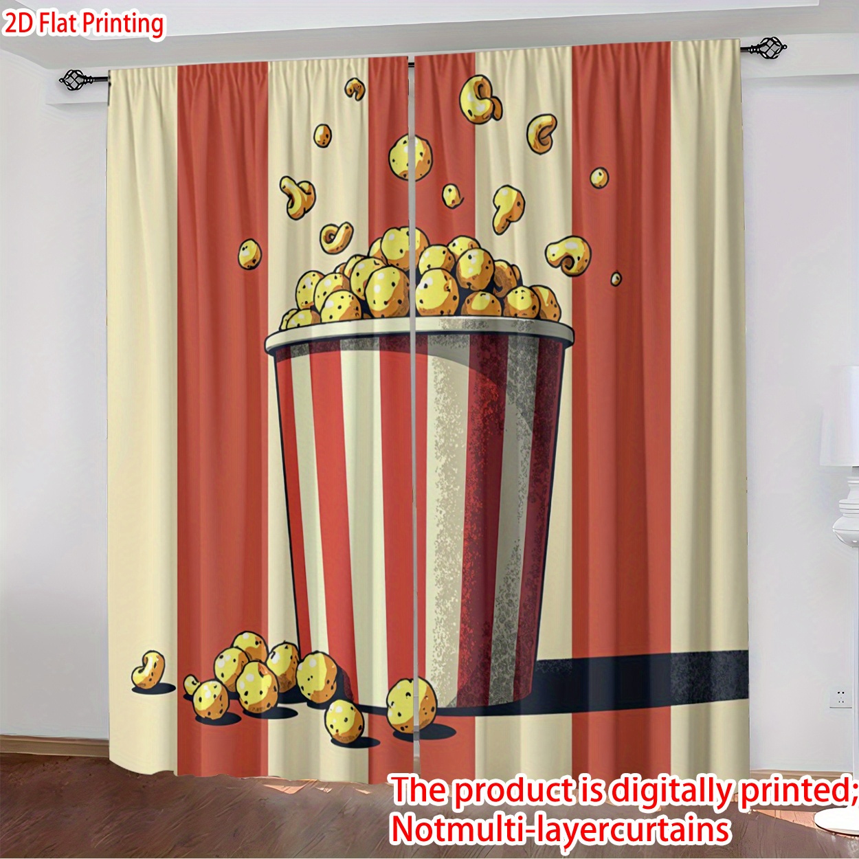 3D Popcorn Bucket Curtain, Ret - Home Cinema Kids 评论和价格