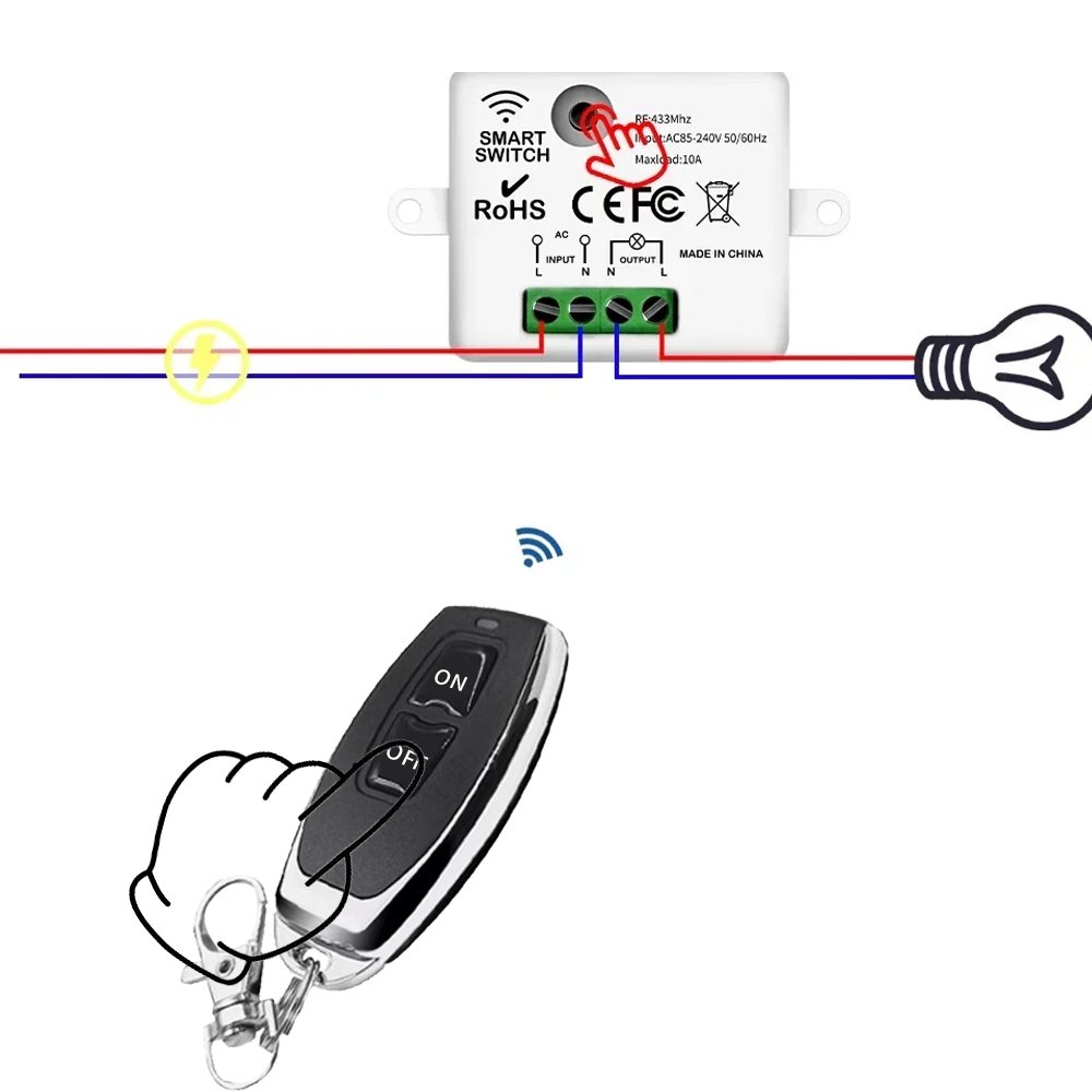 RF 433MHz Wireless Remote Cont - Home Cinema Wall Lights 评论和价格