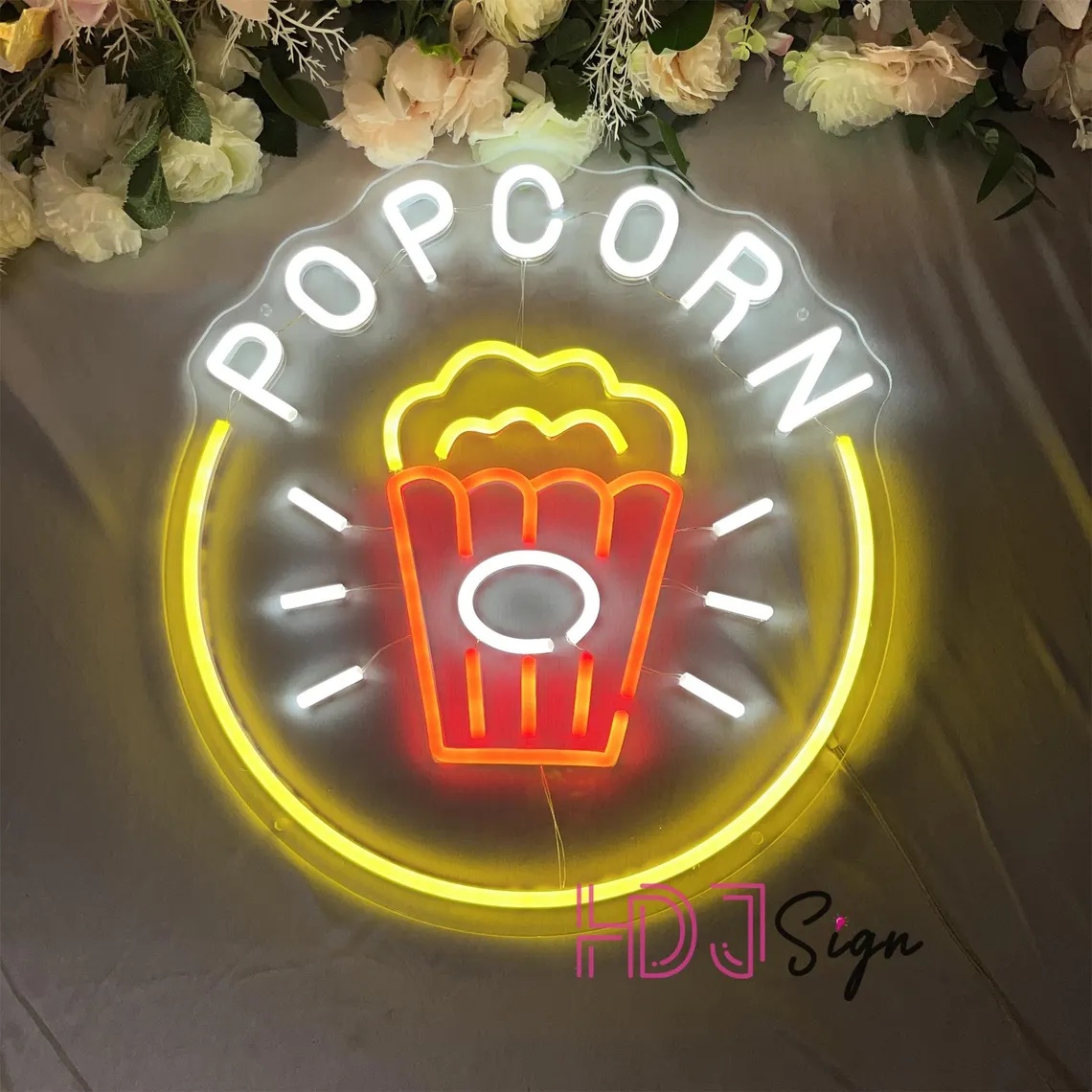 Popcorn LED Neon Sign,Food Bar - Home Cinema Wall Lights 评论和价格