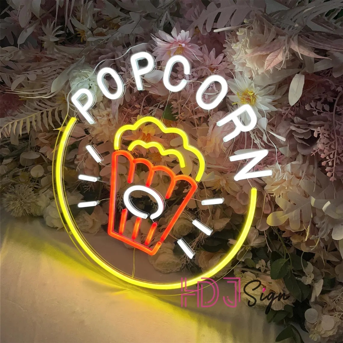Popcorn LED Neon Sign,Food Bar - Home Cinema Wall Lights 评论和价格