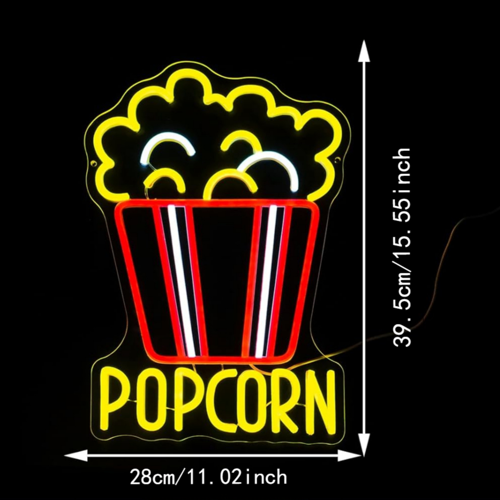 Bright Popcorn Bucket LED Neon - Home Cinema Wall Lights 评论和价格