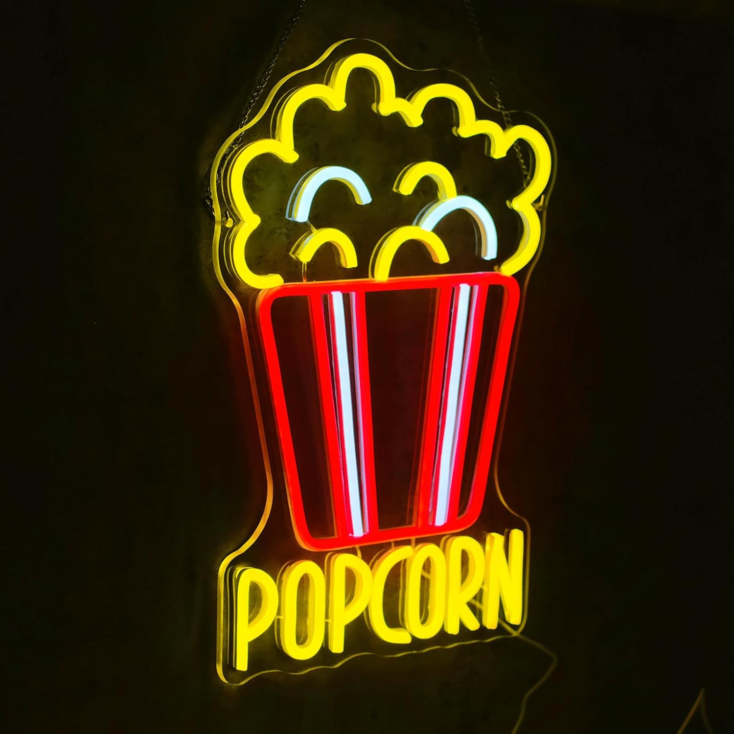 Bright Popcorn Bucket LED Neon - Home Cinema Wall Lights 评论和价格
