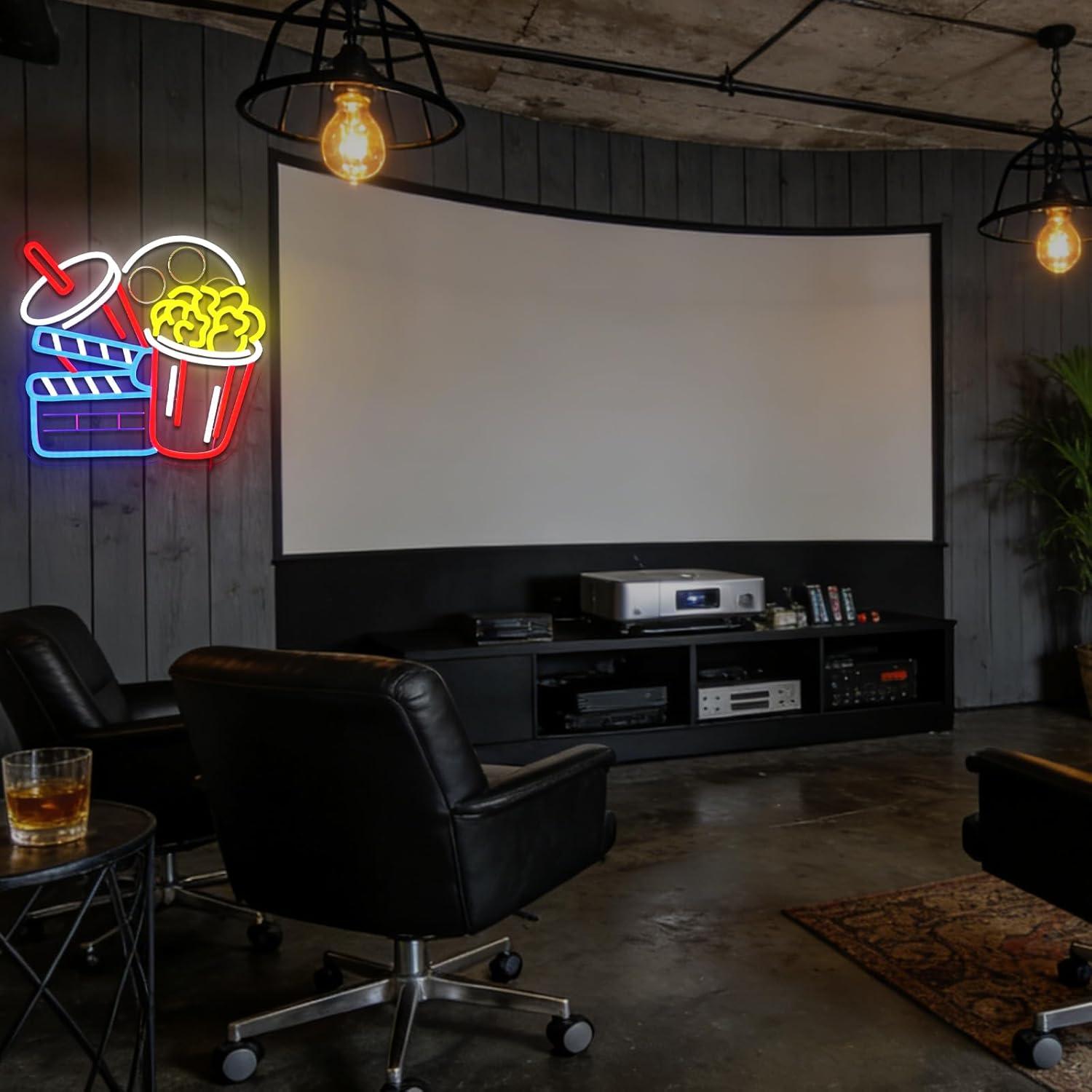 Cinema Snacks Neon Sign Dimmab - Home Cinema Wall Lights 评论和价格