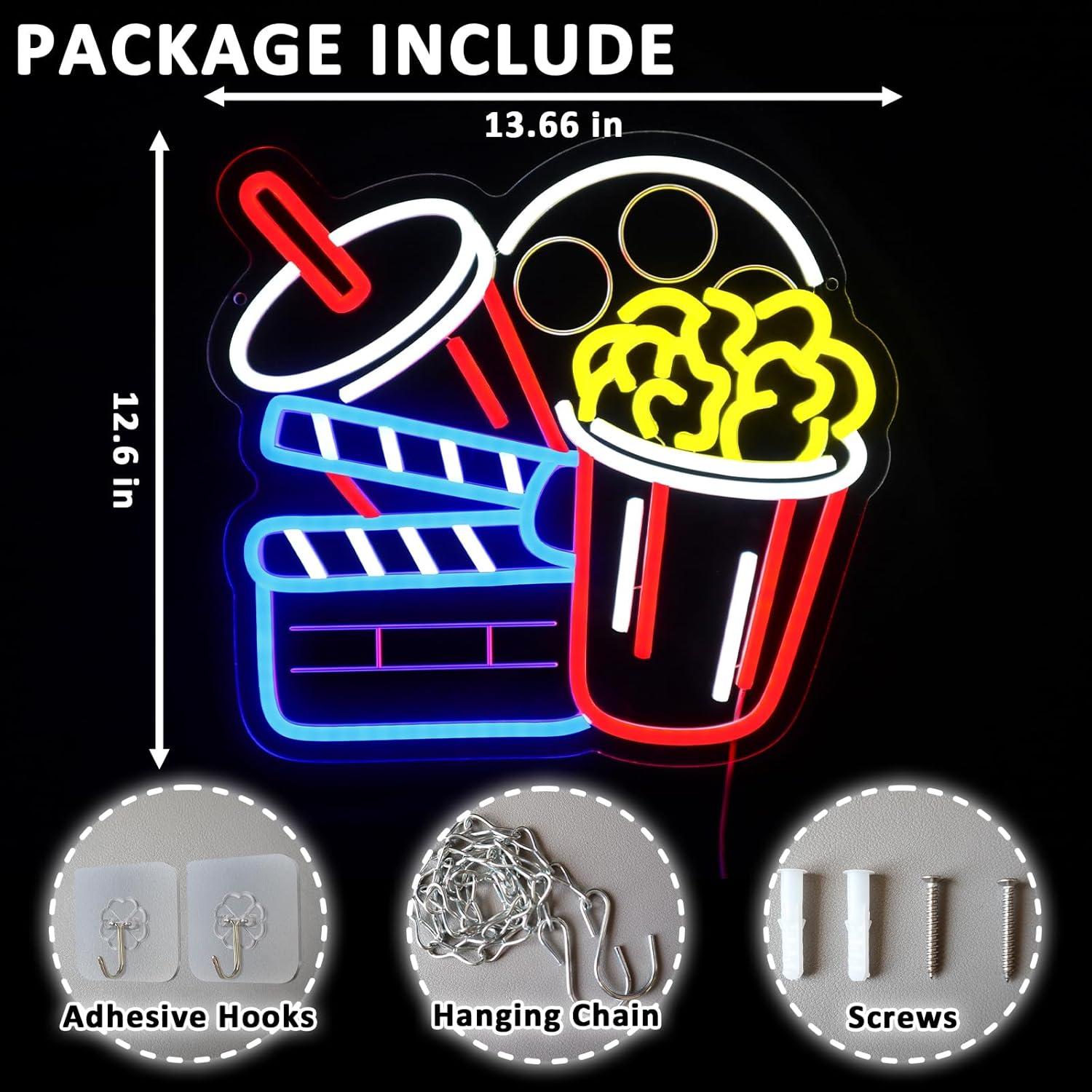 Cinema Snacks Neon Sign Dimmab - Home Cinema Wall Lights 评论和价格