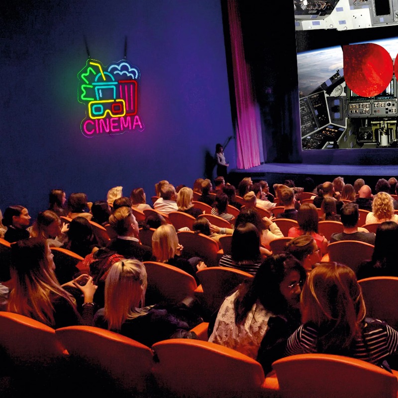 Cinema Neon Sign,Movie Time Ni - Home Cinema Wall Lights 评论和价格