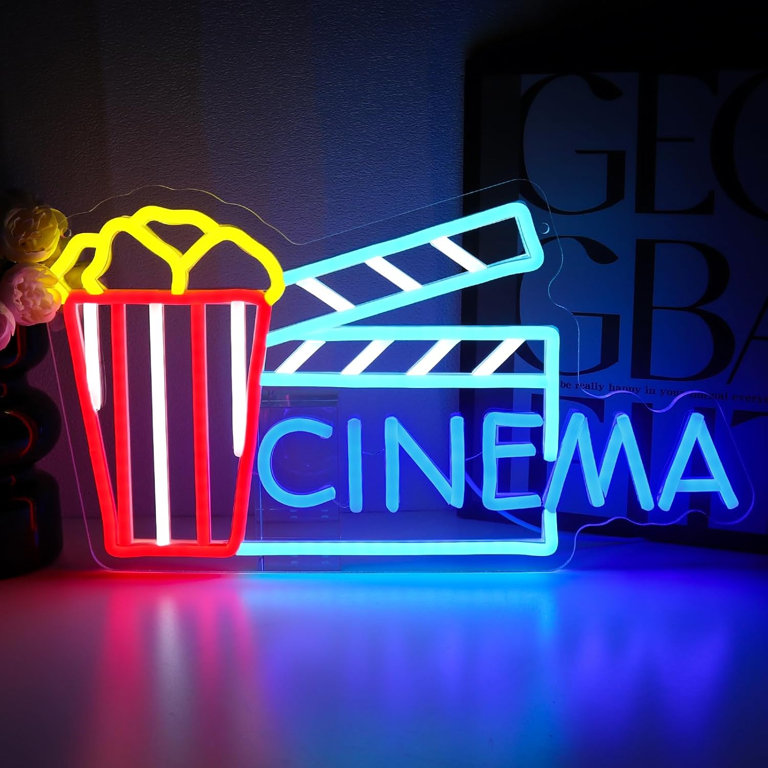 Cinema Neon Sign Art Wall Ligh - Home Cinema Wall Lights 评论和价格
