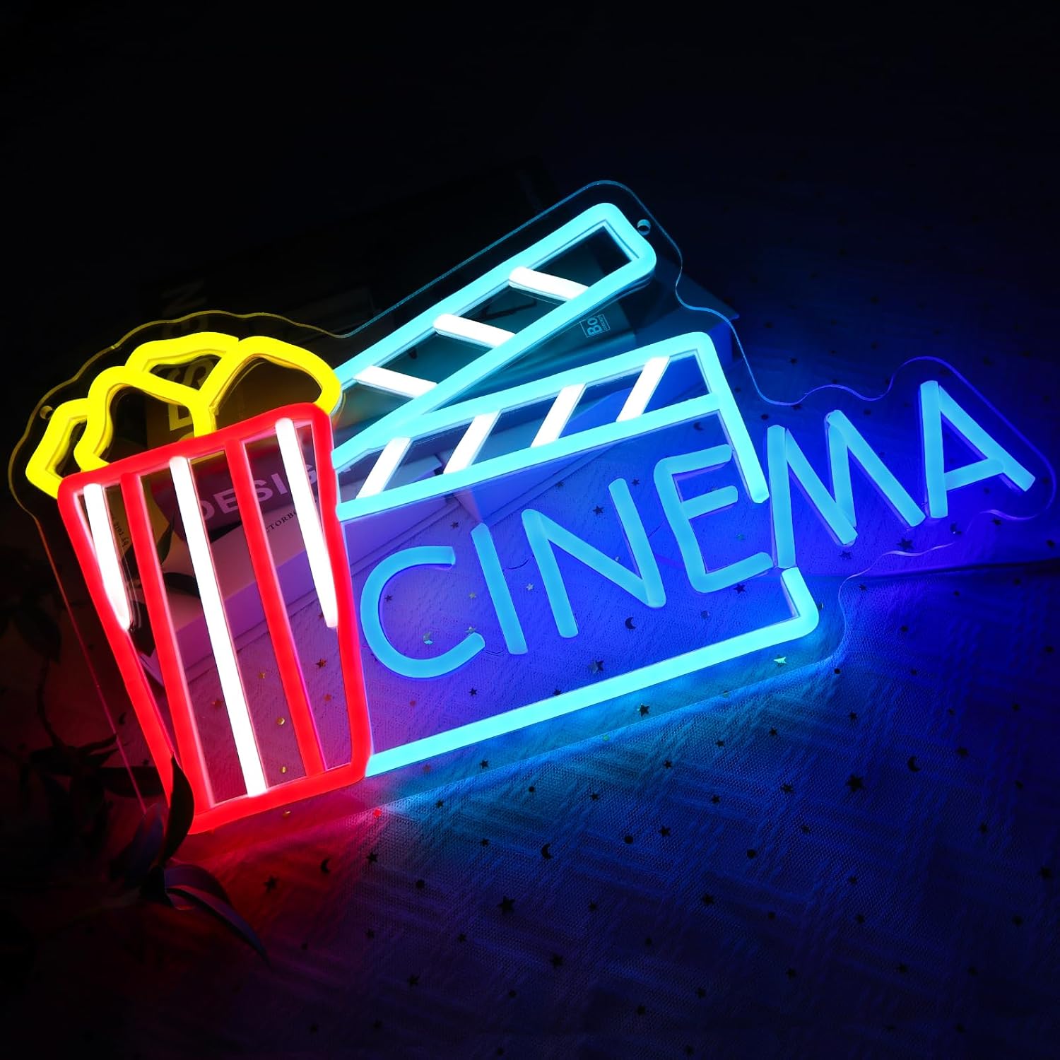 Cinema Neon Sign Art Wall Ligh - Home Cinema Wall Lights 评论和价格