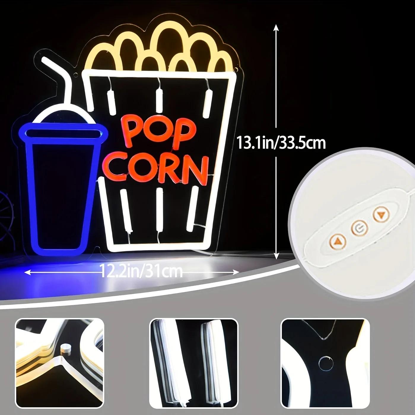 Popcorn Soda Drink Neon Sign D - Home Cinema Wall Lights 评论和价格