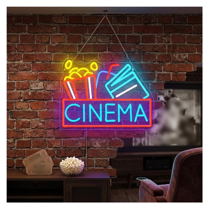Cinema Neon Sign USB Powered D - Home Cinema Wall Lights 评论和价格