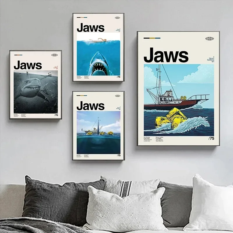 Minimalist Art Jaws Movie Post - Home Cinema Interiors 评论和价格