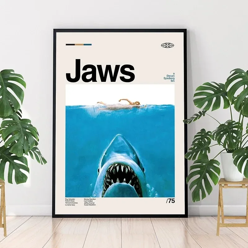 Minimalist Art Jaws Movie Post - Home Cinema Interiors 评论和价格