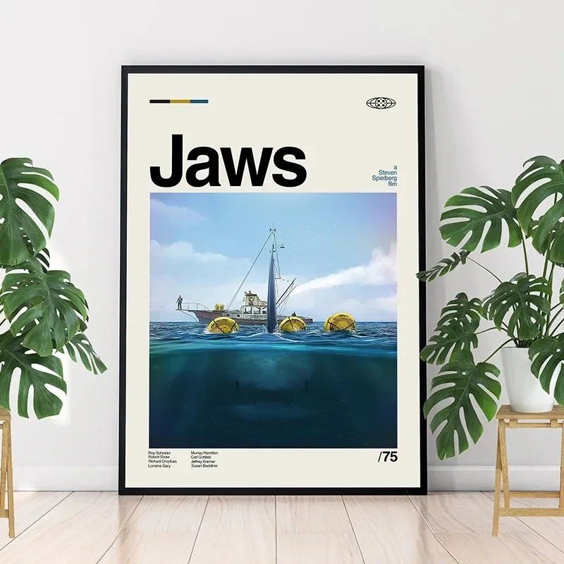 Minimalist Art Jaws Movie Post - Home Cinema Interiors 评论和价格